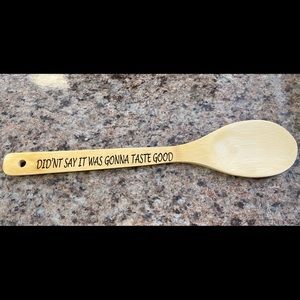 Laser engraved bamboo spoon